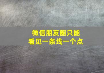 微信朋友圈只能看见一条线一个点