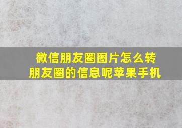 微信朋友圈图片怎么转朋友圈的信息呢苹果手机