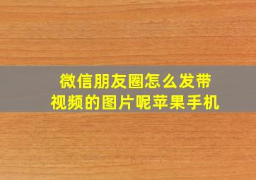 微信朋友圈怎么发带视频的图片呢苹果手机