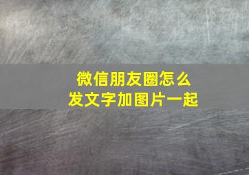 微信朋友圈怎么发文字加图片一起