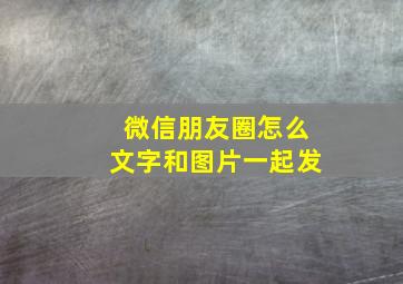 微信朋友圈怎么文字和图片一起发