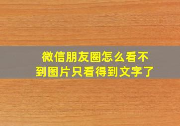 微信朋友圈怎么看不到图片只看得到文字了