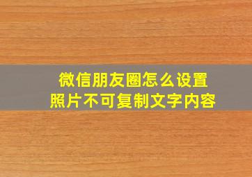 微信朋友圈怎么设置照片不可复制文字内容