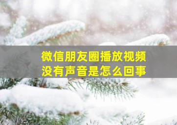 微信朋友圈播放视频没有声音是怎么回事