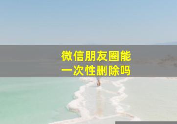 微信朋友圈能一次性删除吗