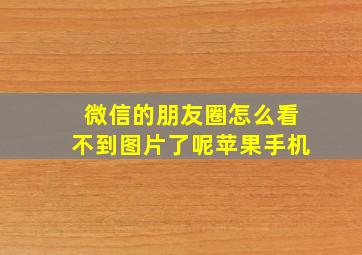 微信的朋友圈怎么看不到图片了呢苹果手机