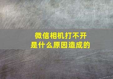 微信相机打不开是什么原因造成的