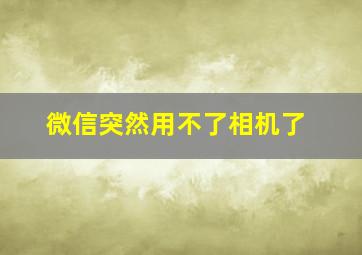 微信突然用不了相机了