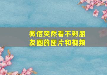 微信突然看不到朋友圈的图片和视频