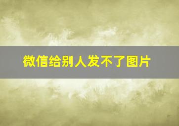 微信给别人发不了图片