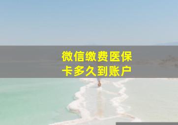 微信缴费医保卡多久到账户