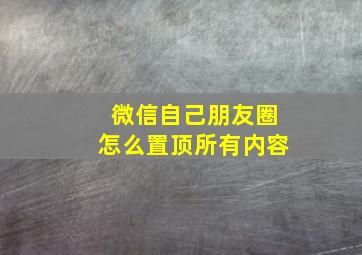 微信自己朋友圈怎么置顶所有内容