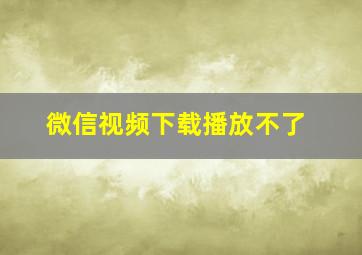 微信视频下载播放不了