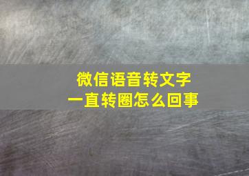 微信语音转文字一直转圈怎么回事