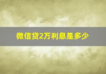 微信贷2万利息是多少