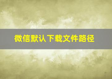 微信默认下载文件路径