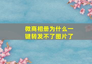 微商相册为什么一键转发不了图片了