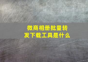 微商相册批量转发下载工具是什么