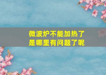 微波炉不能加热了是哪里有问题了呢