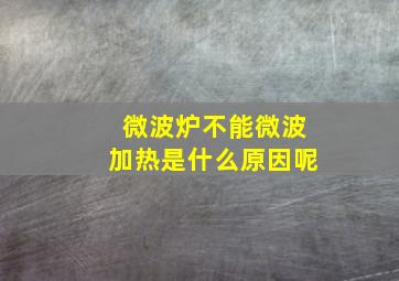 微波炉不能微波加热是什么原因呢