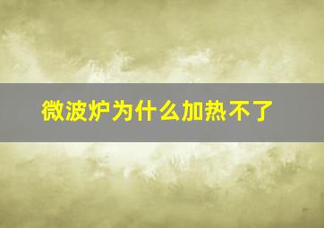 微波炉为什么加热不了