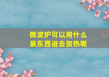 微波炉可以用什么装东西进去加热呢