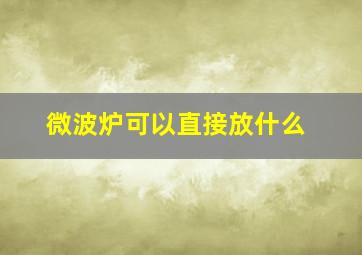 微波炉可以直接放什么