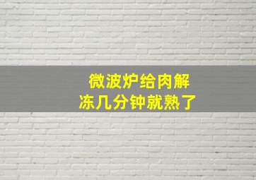 微波炉给肉解冻几分钟就熟了