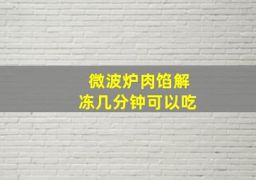 微波炉肉馅解冻几分钟可以吃