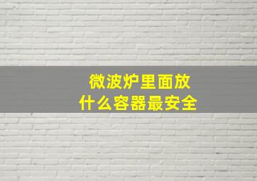 微波炉里面放什么容器最安全