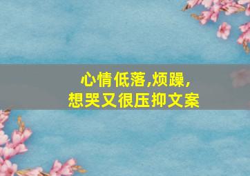 心情低落,烦躁,想哭又很压抑文案