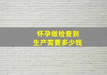 怀孕做检查到生产需要多少钱