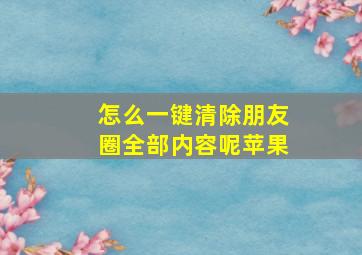 怎么一键清除朋友圈全部内容呢苹果