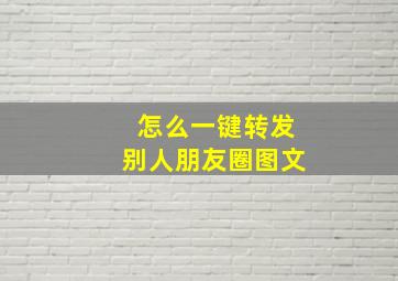 怎么一键转发别人朋友圈图文