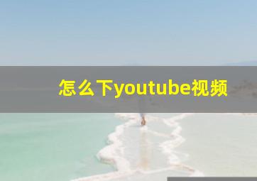 怎么下youtube视频