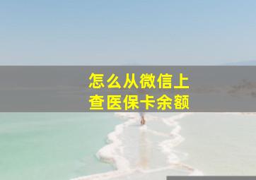 怎么从微信上查医保卡余额