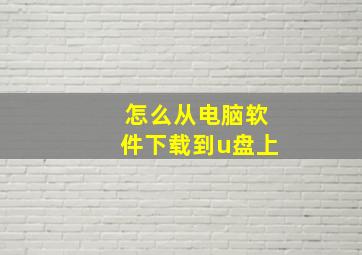 怎么从电脑软件下载到u盘上