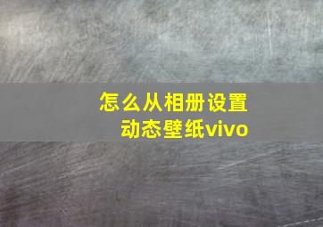 怎么从相册设置动态壁纸vivo