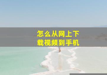 怎么从网上下载视频到手机