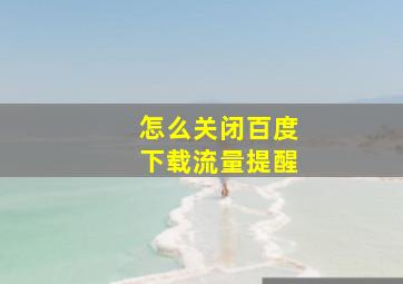 怎么关闭百度下载流量提醒