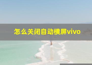 怎么关闭自动横屏vivo