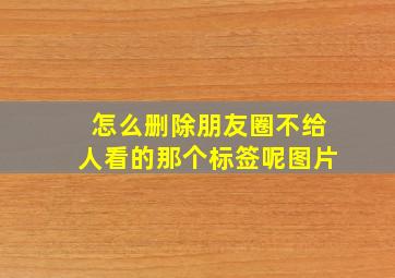 怎么删除朋友圈不给人看的那个标签呢图片