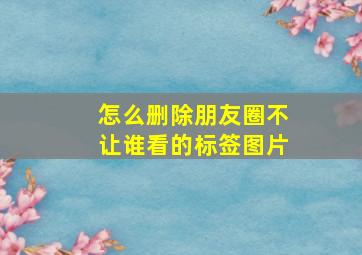 怎么删除朋友圈不让谁看的标签图片