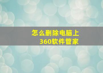 怎么删除电脑上360软件管家