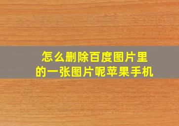 怎么删除百度图片里的一张图片呢苹果手机