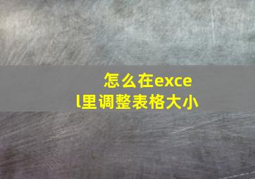 怎么在excel里调整表格大小