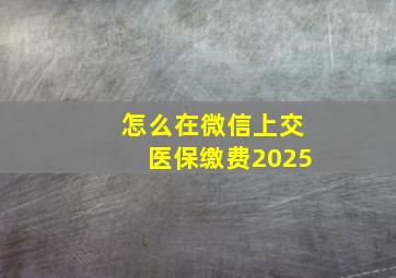 怎么在微信上交医保缴费2025