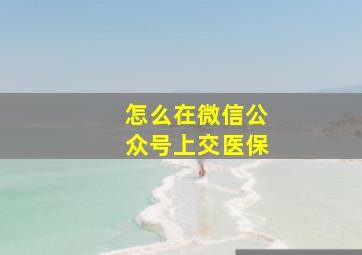 怎么在微信公众号上交医保