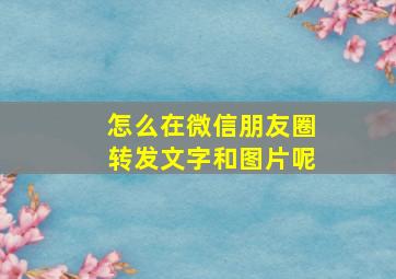 怎么在微信朋友圈转发文字和图片呢