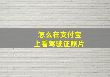 怎么在支付宝上看驾驶证照片